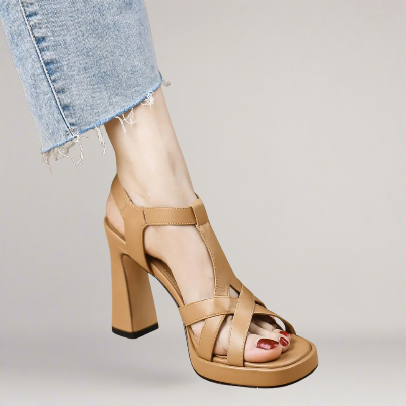 Dubois™ | Sandale artisanale en simili cuir à talon haut
