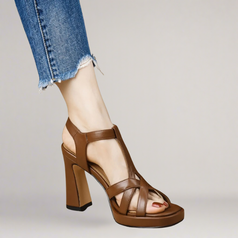 Dubois™ | Sandale artisanale en simili cuir à talon haut