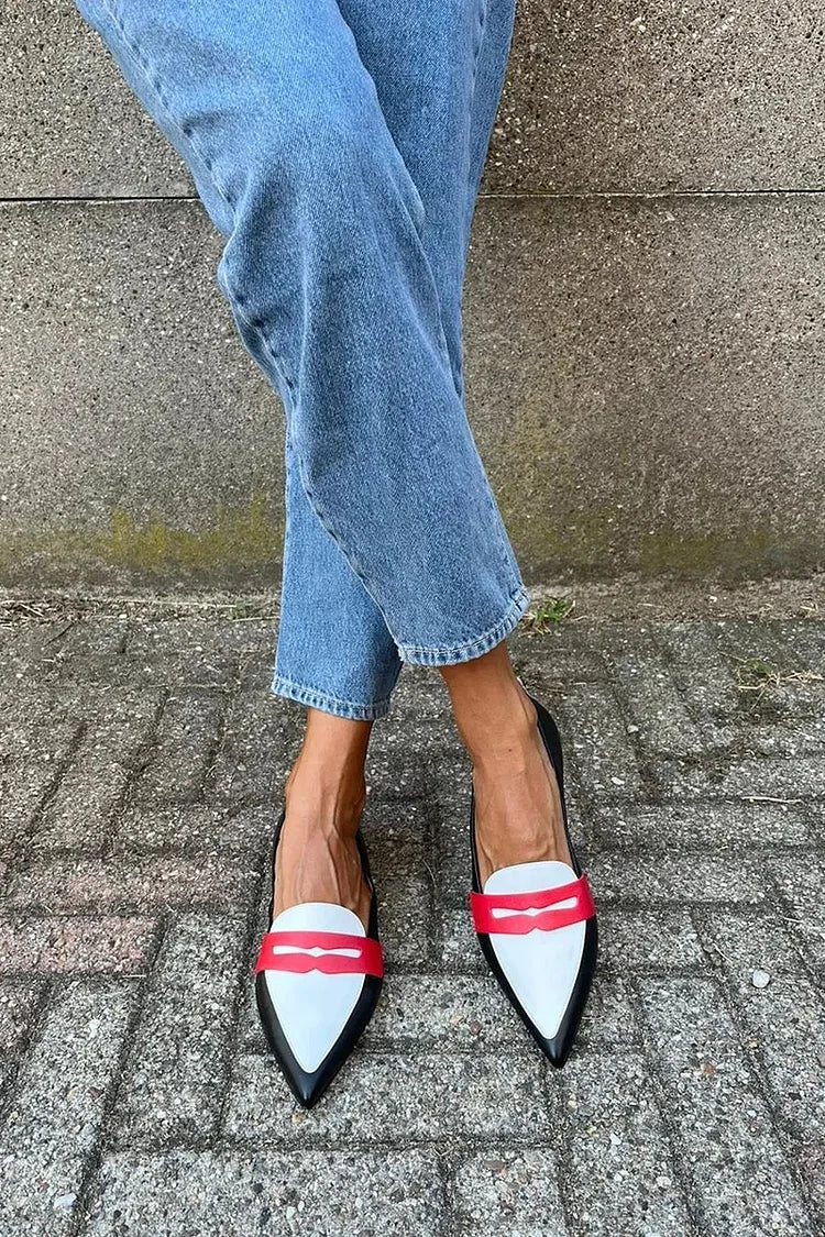 Dubois™ | Mocassins patchwork colorblock avec boucle et bout pointu