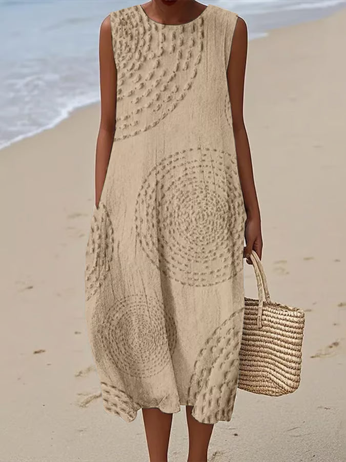 Dubois™ | Robe Longue Sans Manches à Motif Texturé