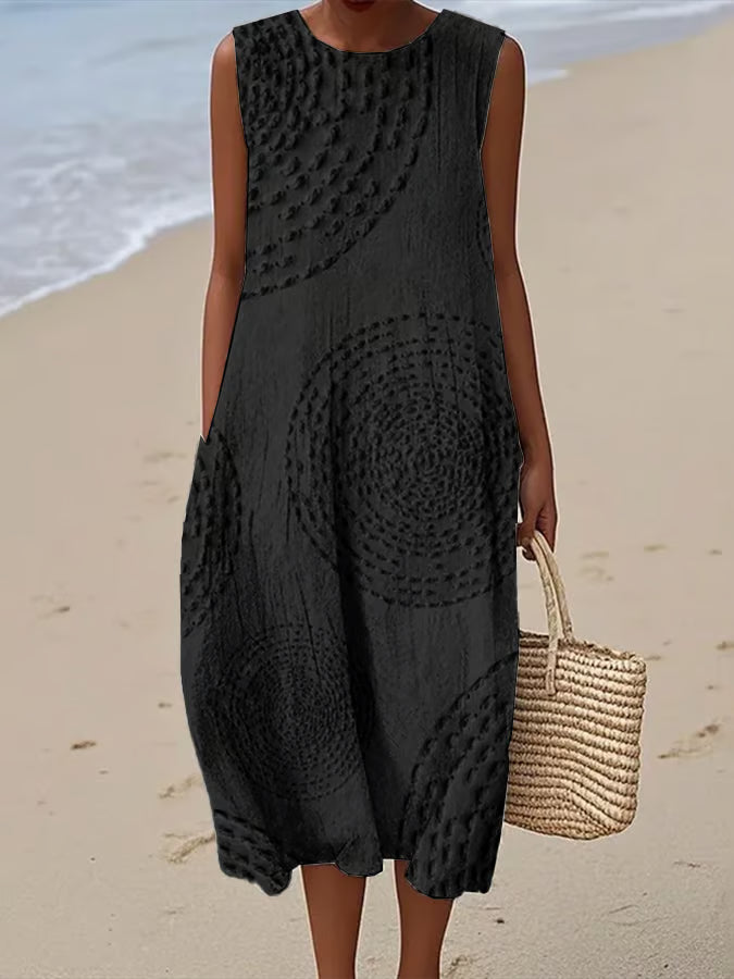 Dubois™ | Robe Longue Sans Manches à Motif Texturé