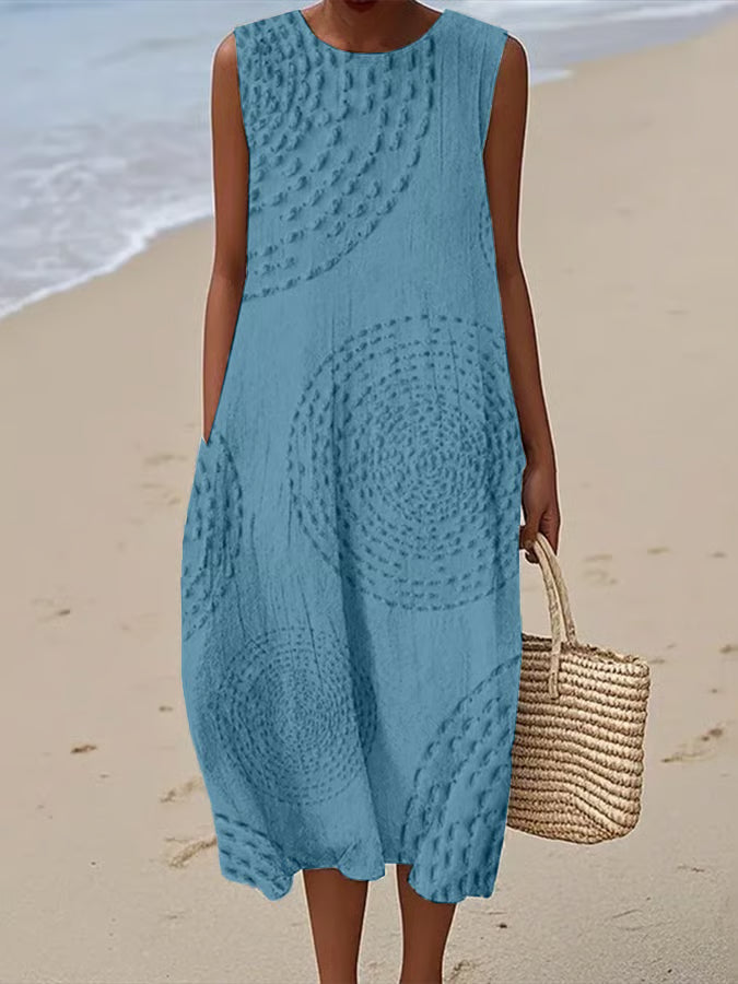Dubois™ | Robe Longue Sans Manches à Motif Texturé