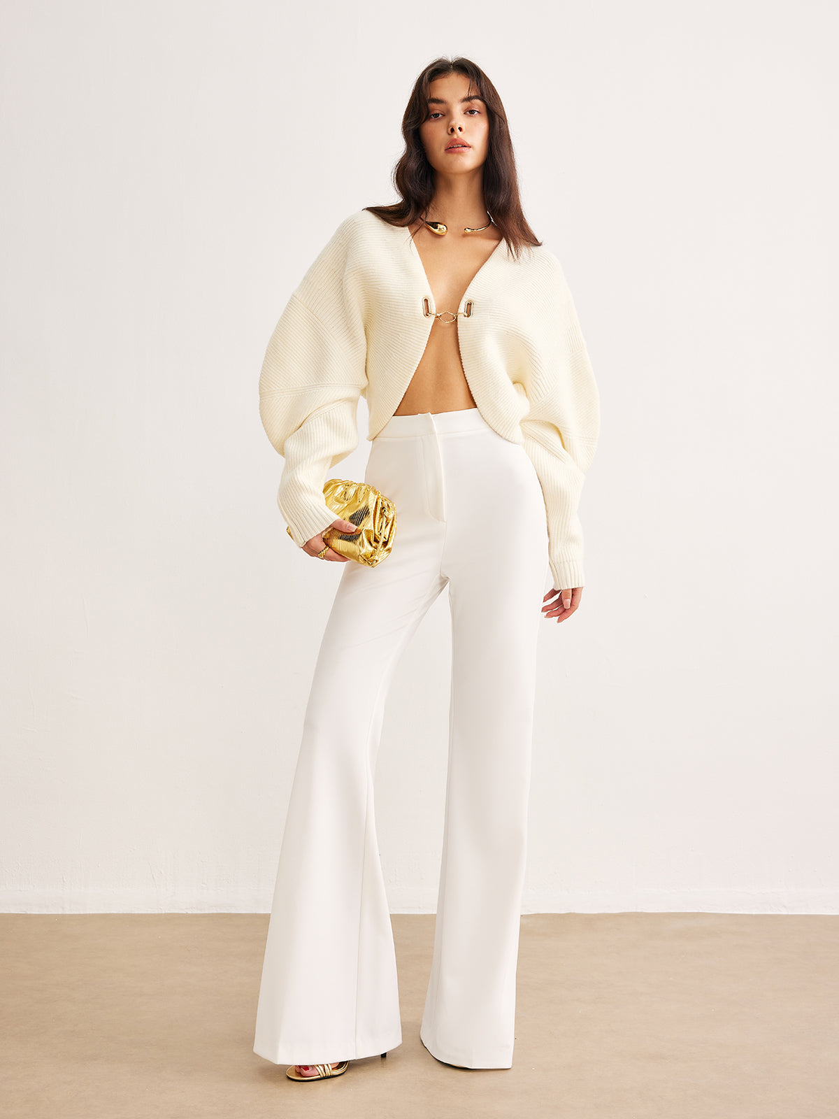 Dubois™| Cardigan élégant à manches bouffantes