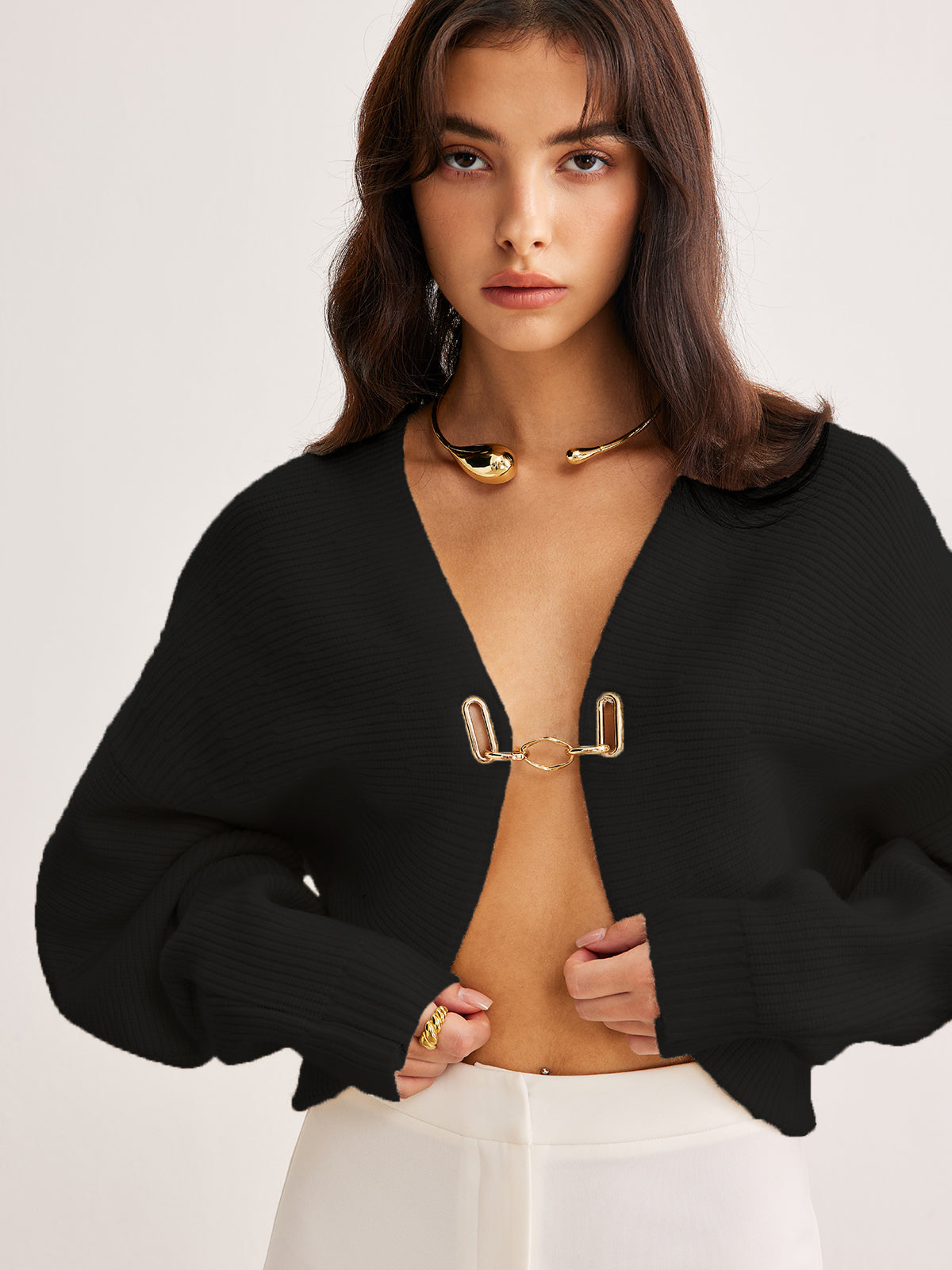 Dubois™| Cardigan élégant à manches bouffantes
