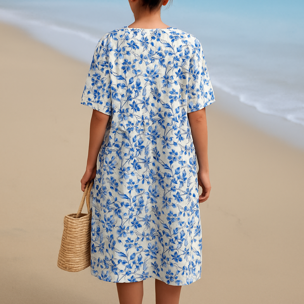 Dubois™ | Robe Grise à Fleurs Blanches