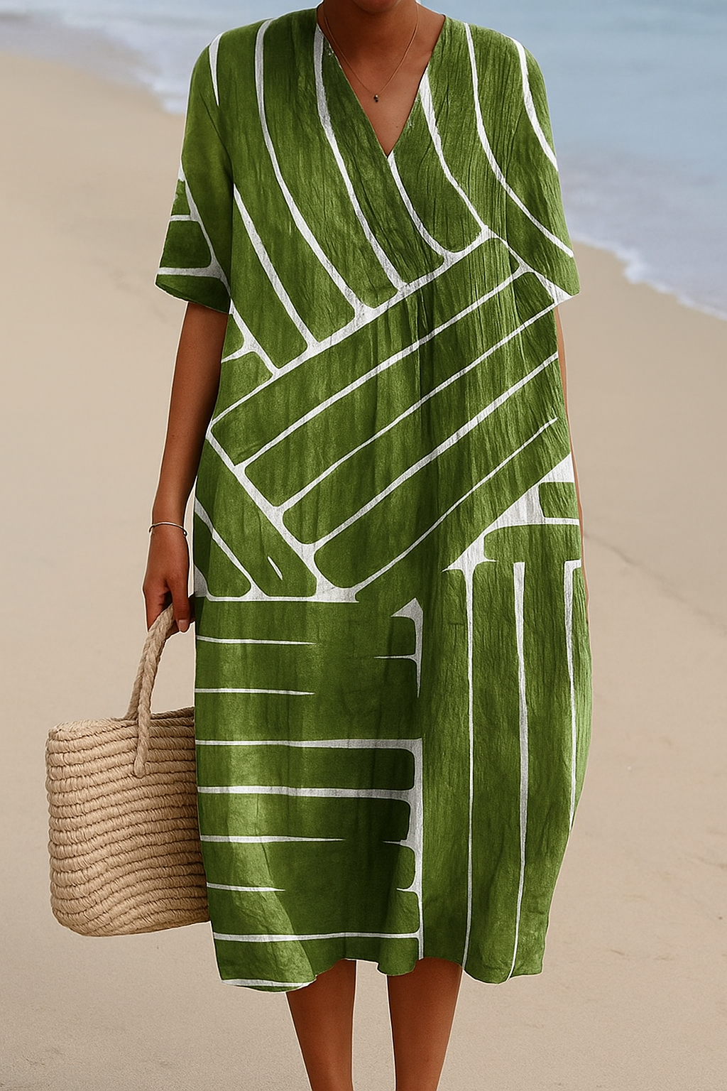 Dubois™ | Robe Verte à Motif Géométrique