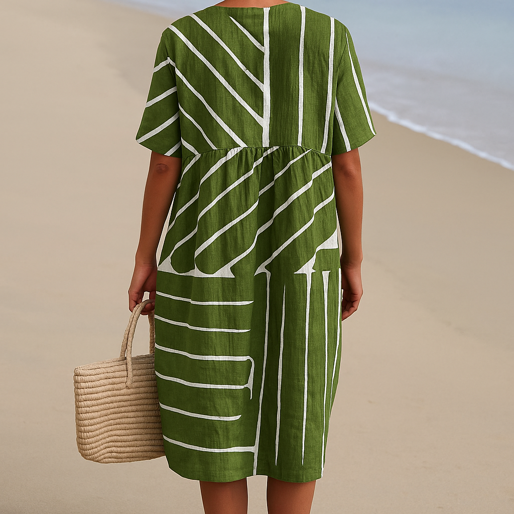 Dubois™ | Robe Verte à Motif Géométrique