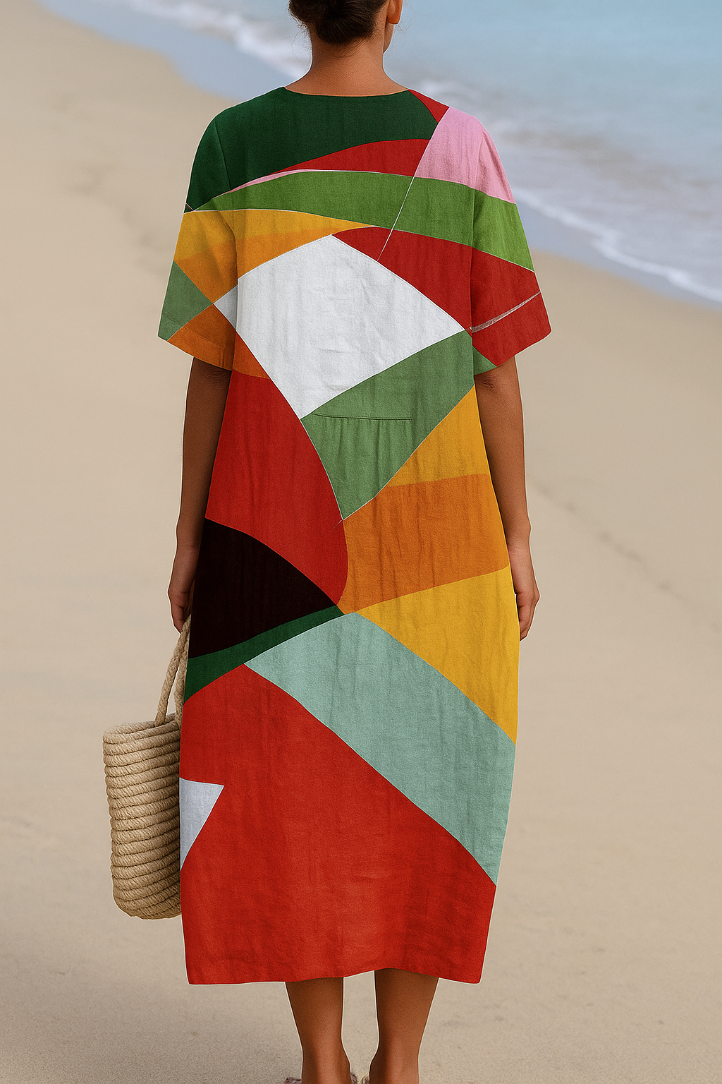 Dubois™ | Robe Verte à Motif Géométrique