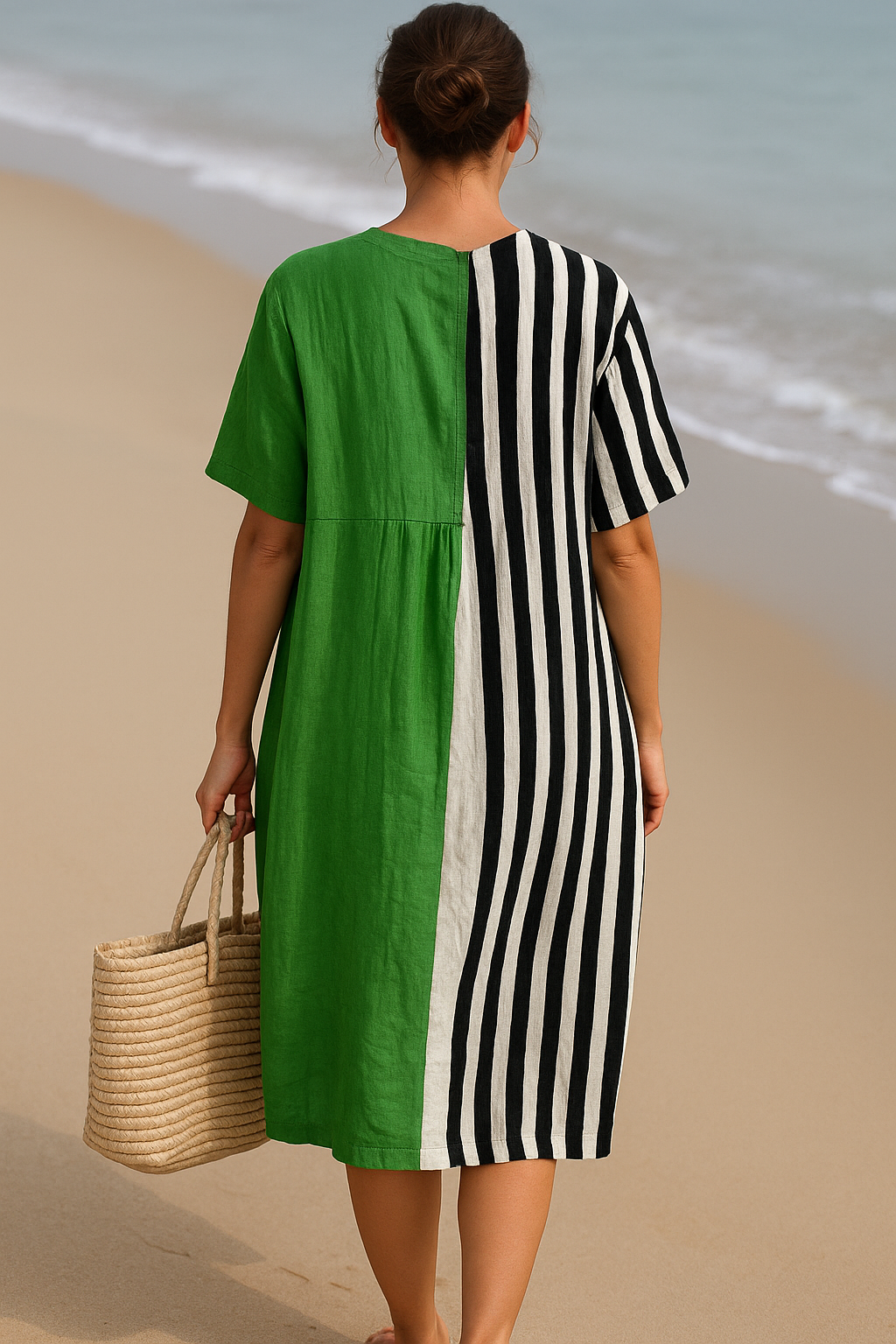 Dubois™ | Robe Vert Vif à Rayures Noires