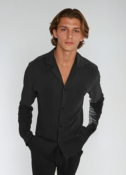 Chemise Beach en Lin - Noir
