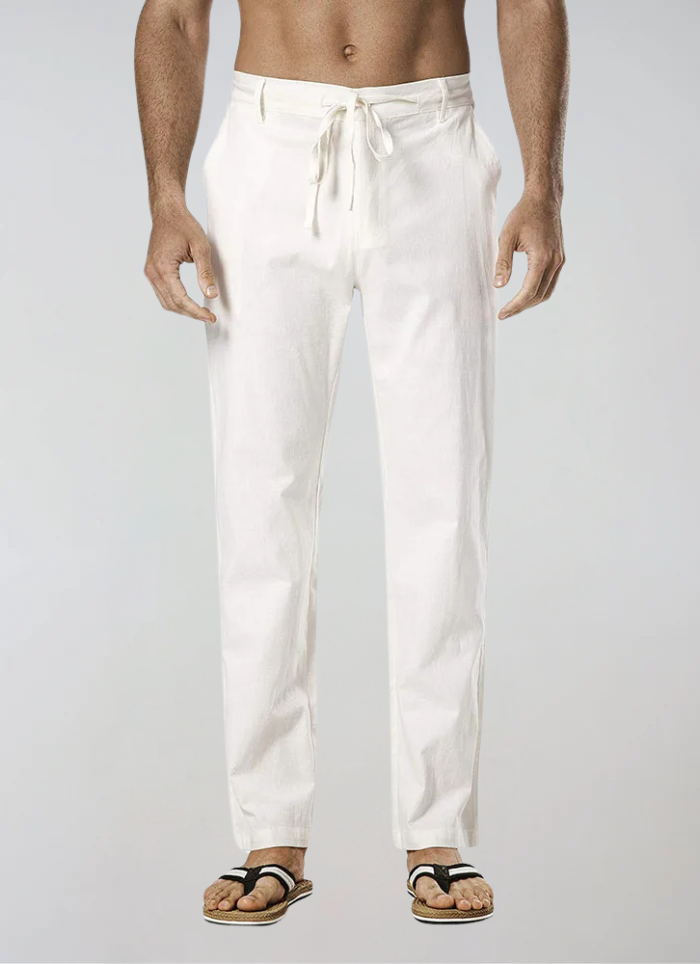 Dubois™| Pantalon en Lin à Cordon Blanc
