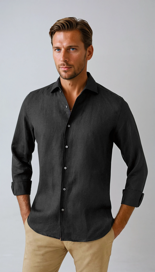 Chemise en Lin Noire