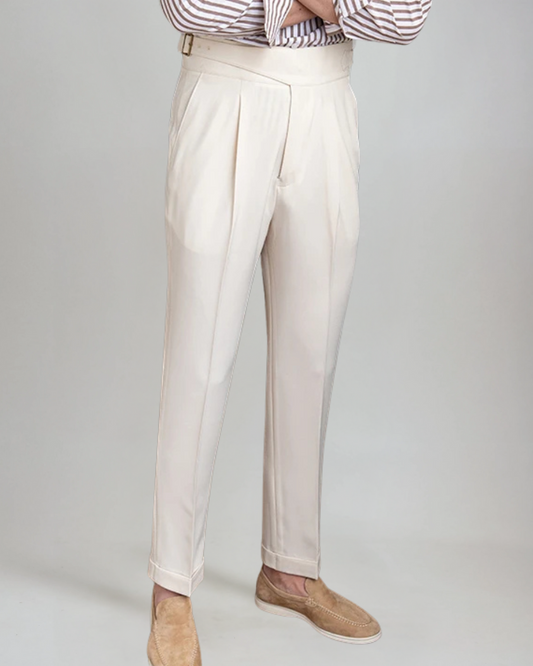 Pantalon Plissé Oxford - Blanc