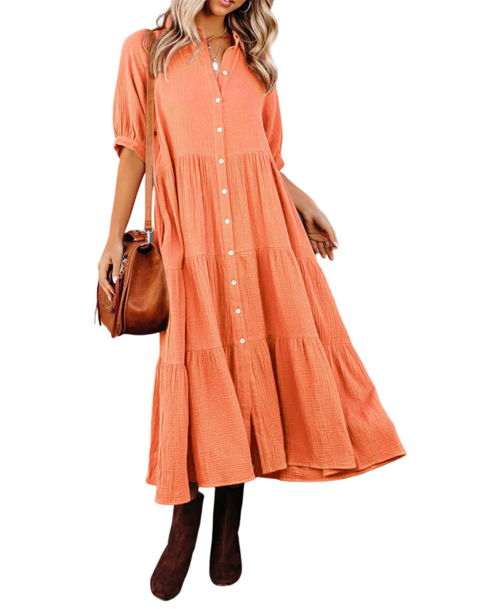 Dubois™ | Robe Chemise Volants Luxueuse