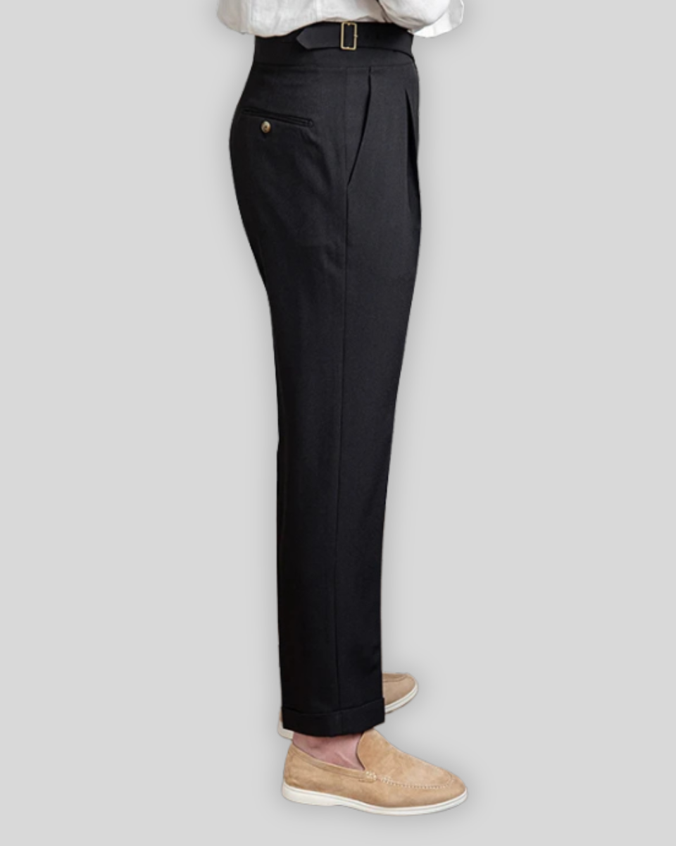 Dubois™| Pantalon Plissé Oxford Noir