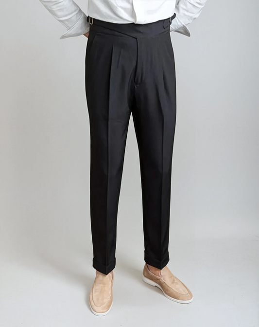 Pantalon Plissé Oxford - Noir