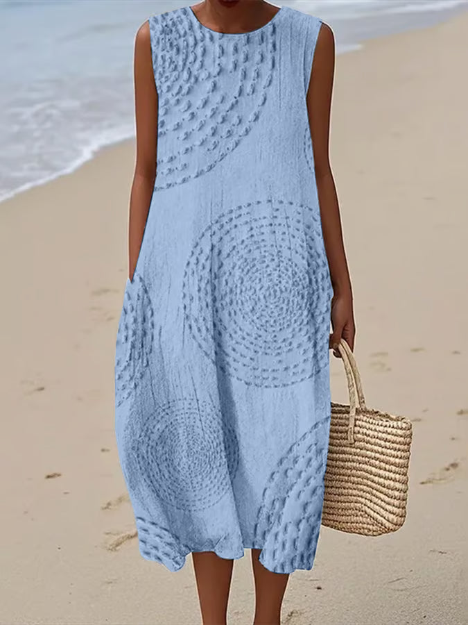Dubois™ | Robe Longue Sans Manches à Motif Texturé