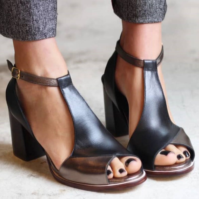 Dubois™ | Sandales Patchwork à Talons Carrés