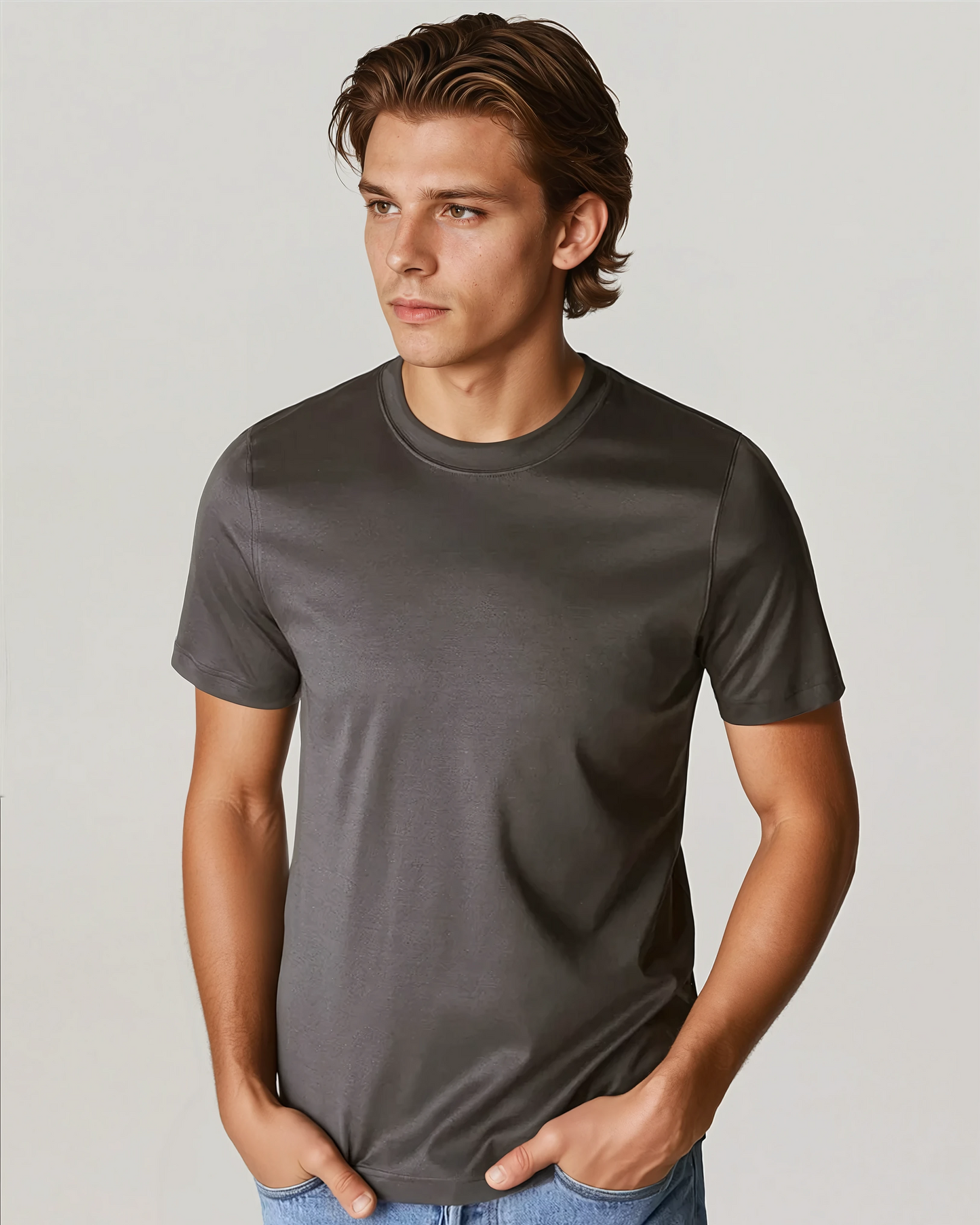 T-shirt Signature Supima – Marron foncé