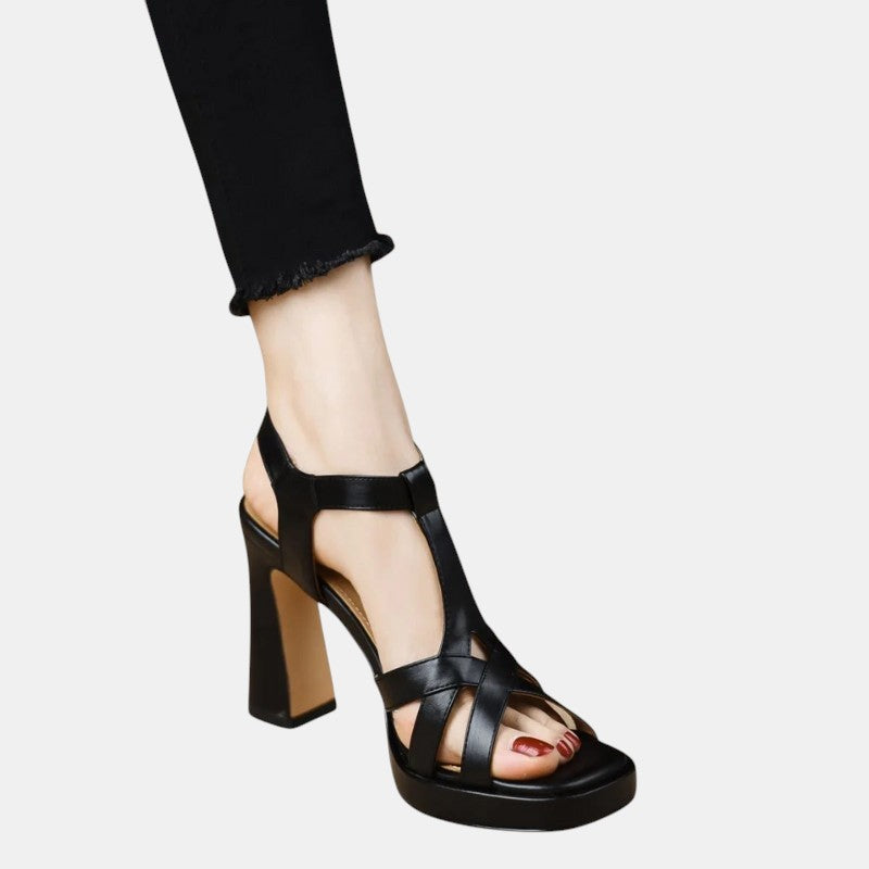 Dubois™ | Sandale artisanale en simili cuir à talon haut