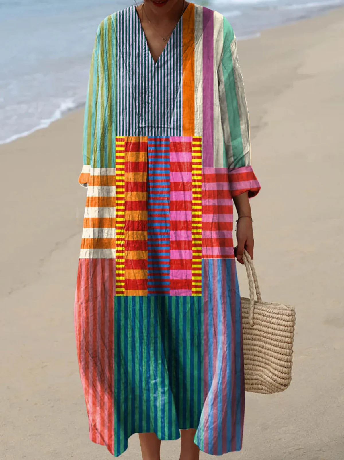 Dubois™ | Robe Longue Patchwork Multicolore